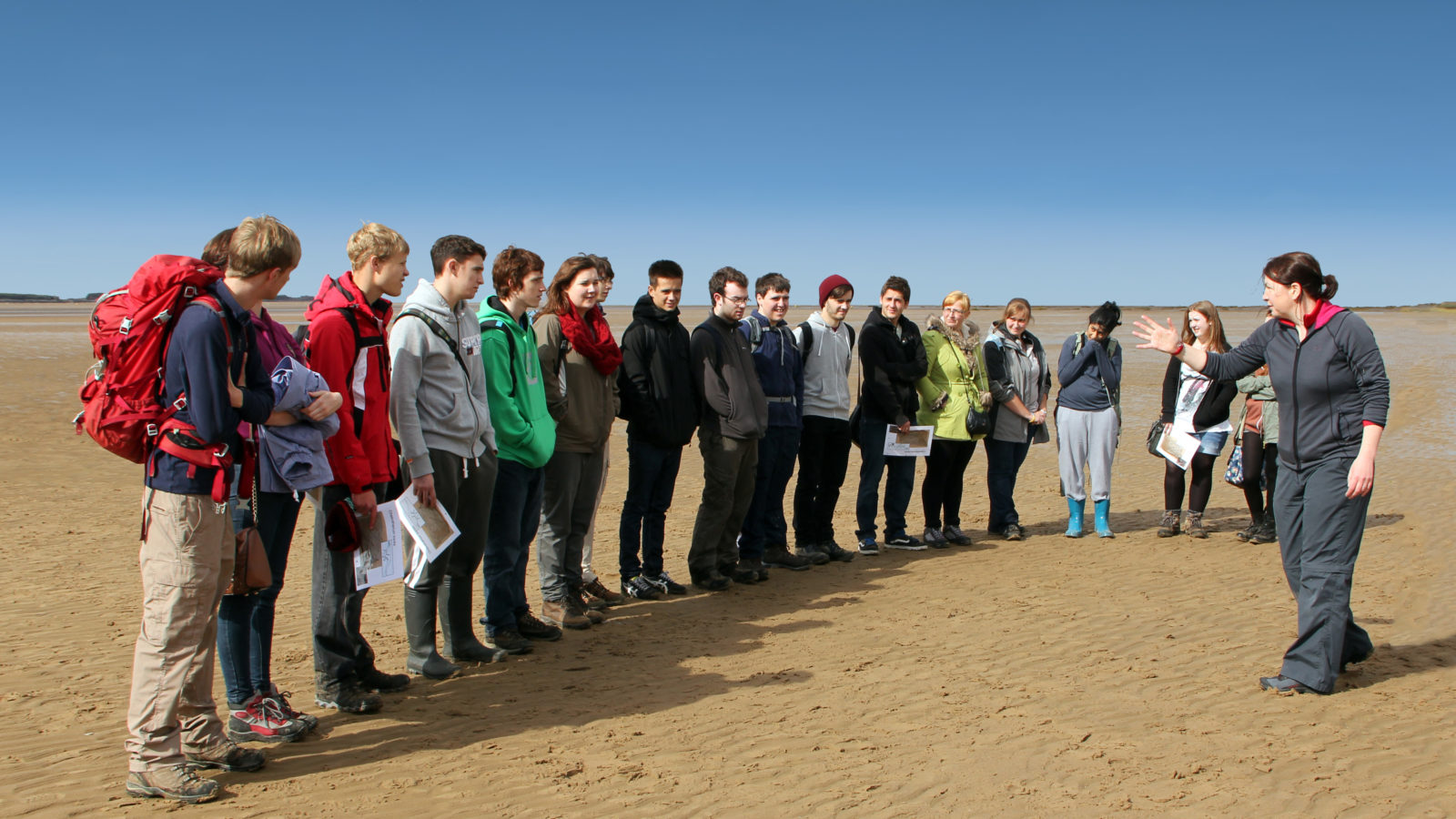 Field class on West Kirby beach